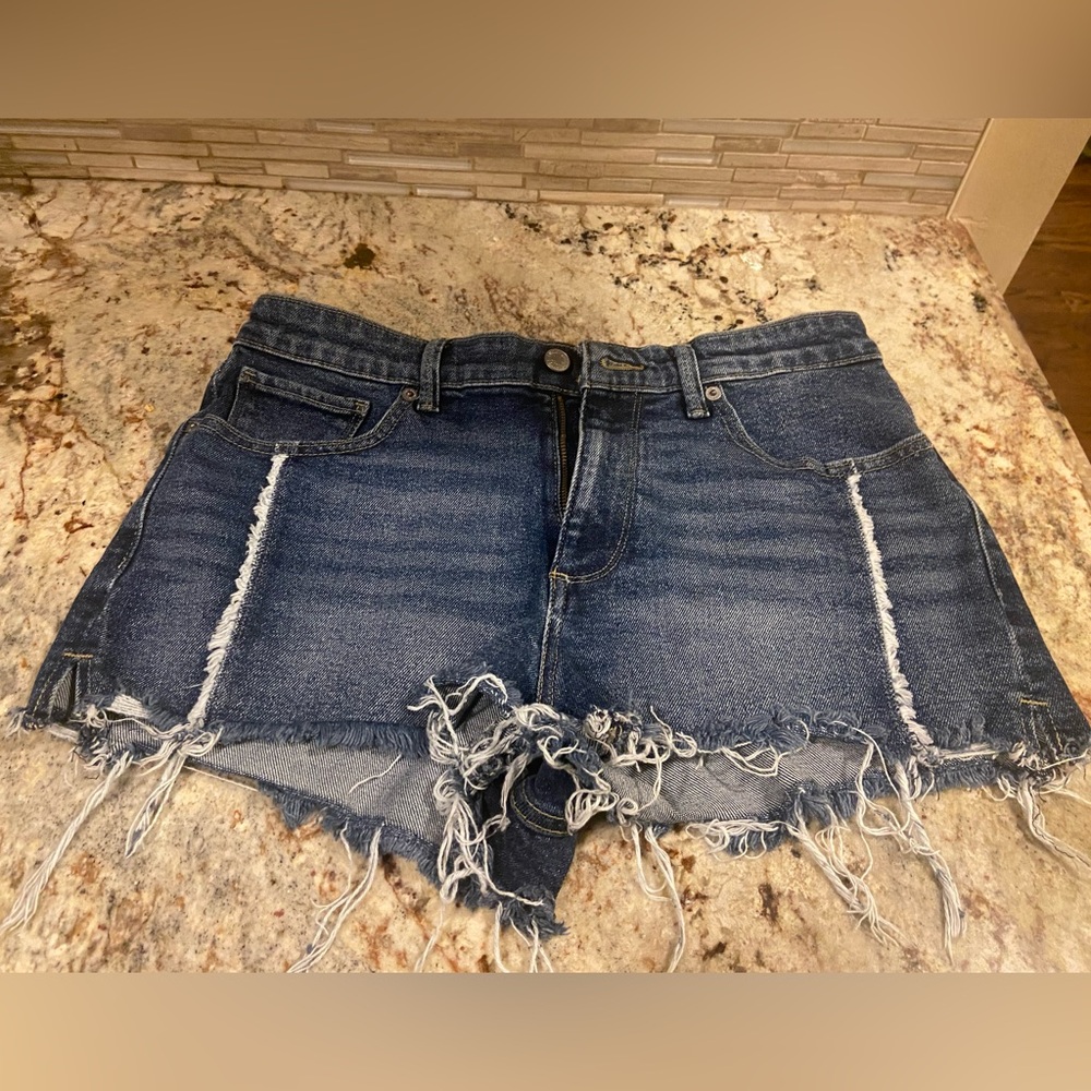 Lucky Brand Blue Frayed Jean Shorts